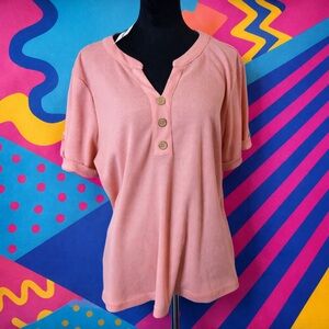 ✨BUNDLE✨Agnes Orinda Waffle Knit Henley Top + FREE Floral Kimono